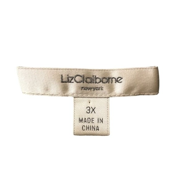 Liz Claiborne Charcoal Gray White Tan accent  Button Down Women's 3x Cardigan w/ - Picture 3 of 4